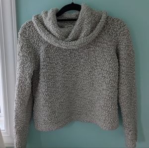 fuzzy sweater w/ neck